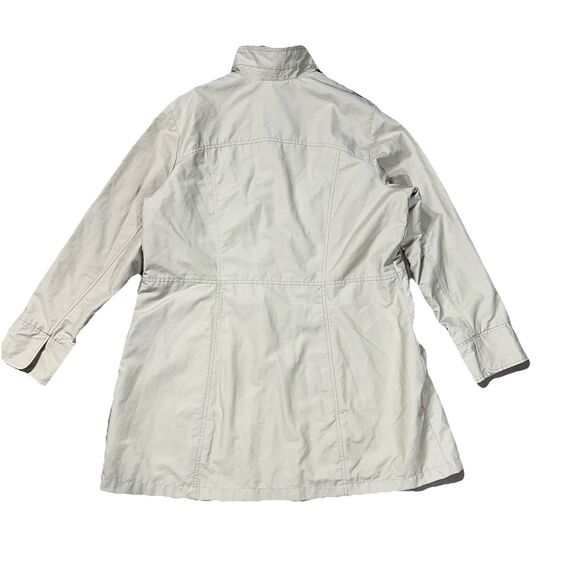 Eddie Bauer Jacket Women's Beige Rain Coat Trench Buttons Mid Length Utility - Picture 7 of 12